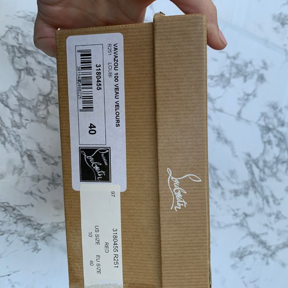 Christian Louboutin Vavazou Red Suede Strappy Heel - Picture 14 of 14